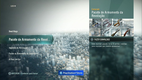 ACU Armaments Pack Menu