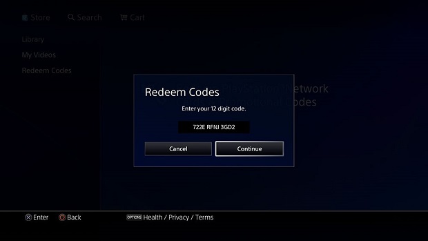 playstation store redeem code on pc