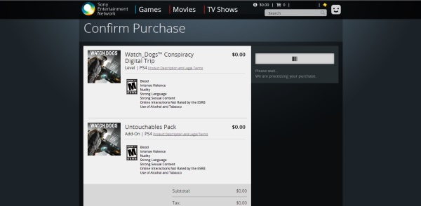 Checkout page