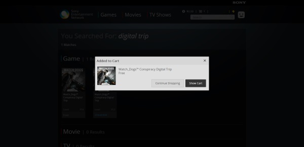 Digital Trip: Conspiracy added to cart message