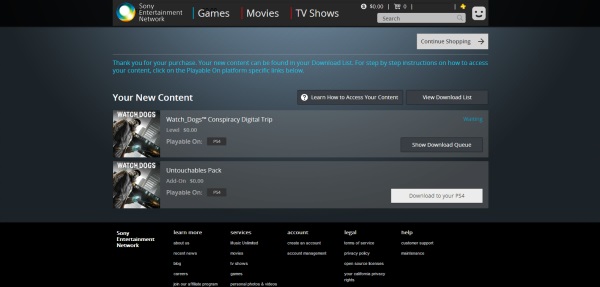 Content download page
